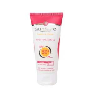 کرم ضد آفتاب و ضد چروک سان سیف بی رنگ SPF50 حجم 50 میلی لیتر