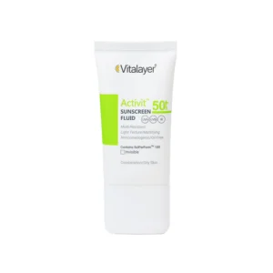 فلوئید ضد آفتاب بی رنگ ویتالیر مدل Activit با SPF50 مناسب پوست چرب حجم 50 میلی لیتر