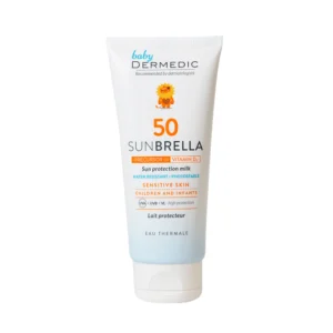 کرم ضد آفتاب کودک و نوزاد درمدیک سانبرلا برای پوست حساس 100 میلی لیتر SPF50
