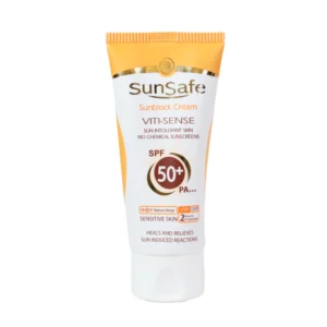 کرم ضد آفتاب رنگی سان سیف با SPF50 مناسب پوست حساس فاقد جاذب شیمیایی حجم 50 میلی لیتر