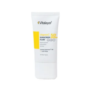 فلوئید ضد آفتاب ویتالیر مدل Vitamin C رنگ بژ طبیعی حجم 50 میلی لیتر