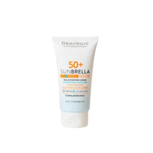 کرم ضد آفتاب بدون رنگ درمدیک SPF 50 مدل fragile ‌مناسب پوست‌های حساس حجم 50 میلی‌لیتر