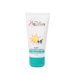 کرم ضد آفتاب بی رنگ مدیسان با SPF40 مناسب کودک حجم 50 میلی لیتر