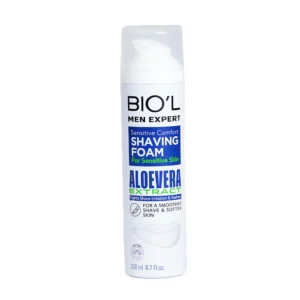 فوم اصلاح مردانه BIO`L با عصاره آلوئه ورا مناسب پوست حساس 200 میلی لیتر