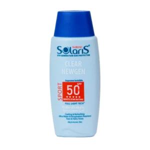 ژل ضدآفتاب بی‌رنگ آردن سولاریس SPF50 مدل Clear Newgen حجم 100 میلی‌لیتر